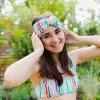 Bandeau Em Licra Riscas Onduladas