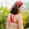 Bandeau Em Licra Texturizada, Laranja Ferrugem Lisa
