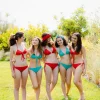 Bandeau Em Licra Texturizada, Verde Água Lisa